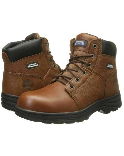 Skechers Workshire St Ankle Boot - Extra Wide Width - Brown