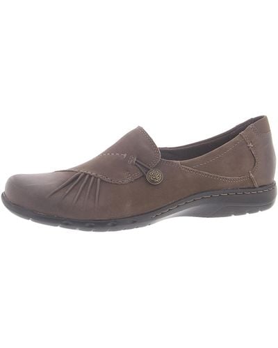 Rockport Paulette Leather Slip On Loafers - Brown