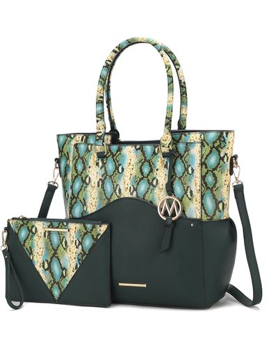 MKF Collection by Mia K Iris Vegan Leather Tote Handbag For - Green