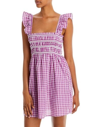 French Connection Adalhia Gingham Casual Sundress - Purple