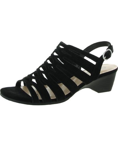 Bella Vita Taresa Leather Strappy Heel Sandals - Black