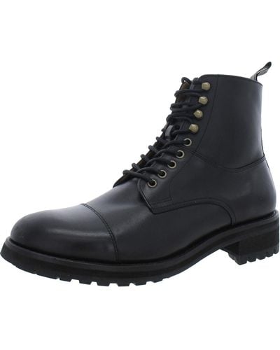 Polo Ralph Lauren Bryson Leather Combat & Lace-up Boots - Black