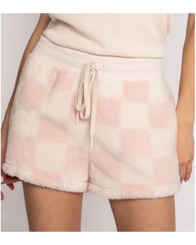 Pj Salvage Let's Get Cozy Short In Pink Clay - Natural