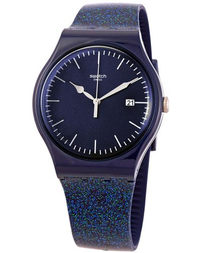 Swatch Glitter Space Dial Watch - Blue