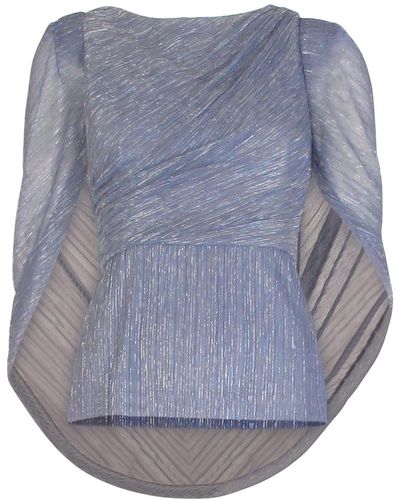 Adrianna Papell Metallic Dressy Blouse - Blue