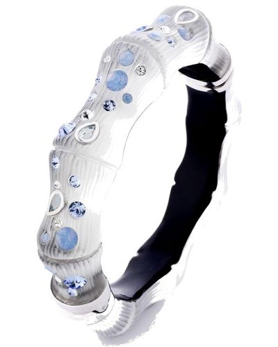 Vir Jewels White Lucite Bangle With Multi Color Crystals - Blue