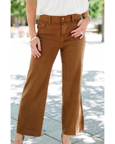 Level 99 Anabelle Wide Leg Crop Pant - Brown