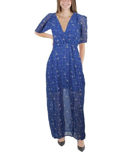 French Connection Floral Print Tea-length Maxi Dress - Blue
