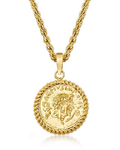 Ross-Simons Replica Coin Pendant Necklace - Metallic