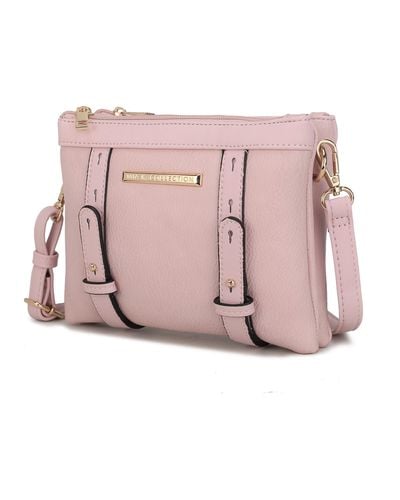 MKF Collection by Mia K Elsie Multi Compartment Crossbody Bag - Pink