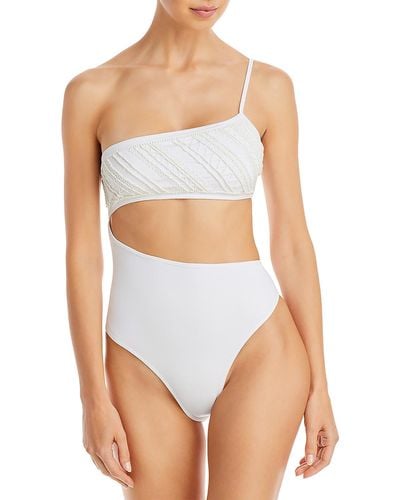 Ramy Brook Jamie Beaded Cut-out One-piece Swimsuit - White