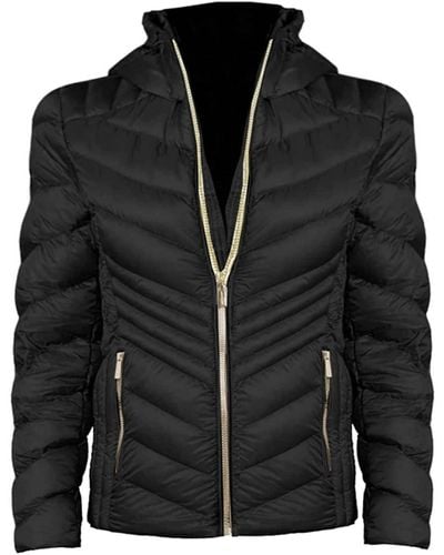 Michael Kors Chevron Short Packable Jacket - Black