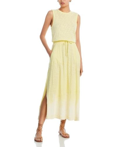 ATM Cotton Tiered Maxi Dress - Yellow