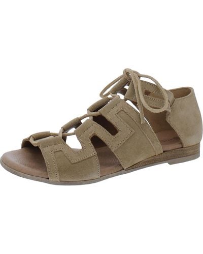 Eric Michael Ellie Suede Lace-up Strappy Sandals - Brown