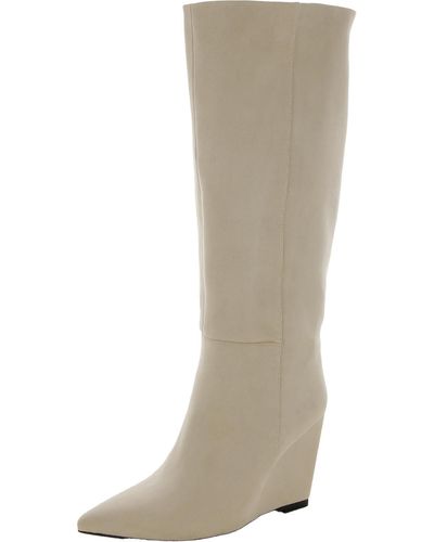 Jeffrey Campbell Katerina Stretch Faux Suede Knee-high Boots - Gray