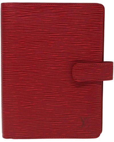 Louis Vuitton Agenda Mm Leather Wallet (pre-owned) - Red