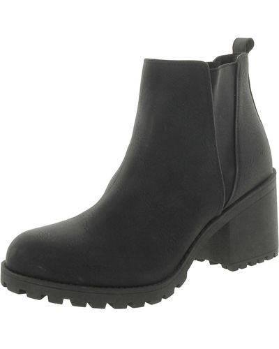 Dirty Laundry Lita Faux Leather Ankle Chelsea Boots - Black
