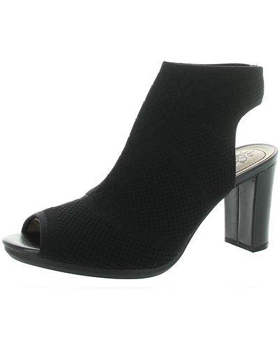 LifeStride Alita Block Heel Open Toe Ankle Boots - Black
