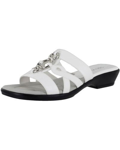 Easy Street Torrid Faux Leather Strappy Slide Sandals - White