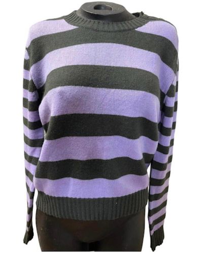 Jumper 1234 Stripe Button Crew Cashmere Sweater - Multicolor