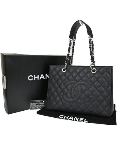 Chanel Gst (grand Shopping Tote) Pony-style Calfskin Tote Bag (pre-owned) - Black