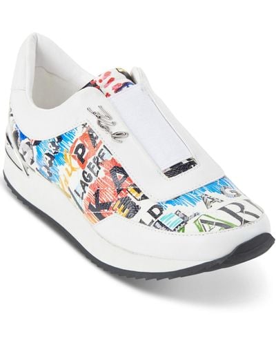Karl Lagerfeld Melody Leather Fashion Slip-on Sneakers - White