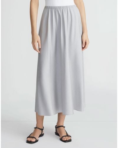 Lafayette 148 New York Silk Flared Skirt - White