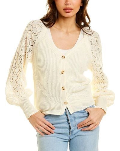 Fate Pointelle Lace Cardigan - White