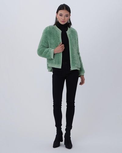 Gorski Knit Beaver Zip Jacket - Green