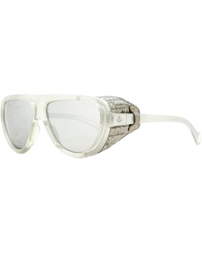 Moncler Shield Sunglasses Ml0089 Metallic Gray/silver 57mm
