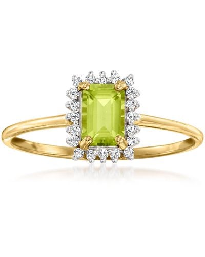 Ross-Simons Peridot Ring With . Diamonds In 14kt Yellow Gold