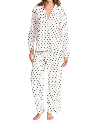 Kerri Rosenthal Betty Pajama Set Pop Heart - White