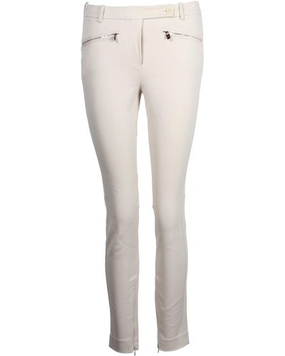 Loro Piana Zipped Pocket Skinny Pants In Cream Cotton - White