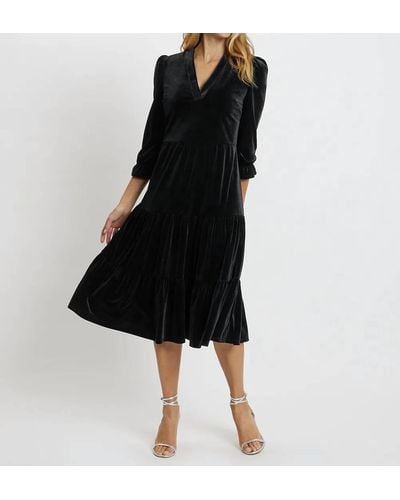 Jude Connally maggie Velvet Dress - Black