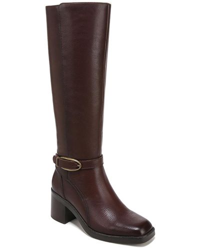Naturalizer Elliot Leather Square Toe Knee-high Boots - Brown