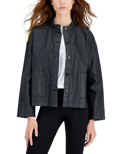 Eileen Fisher Lightweight Short Shirt Jacket - Black