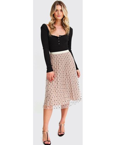Belle & Bloom Mixed Feeling Reversible Skirt - Natural