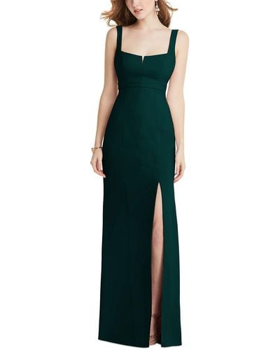 After Six Square Neck Cocktail Evening Dress - Green