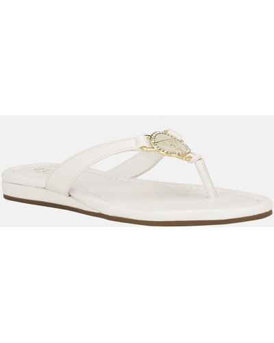 Guess Factory Justy Bling Flip-flop Sandals - White