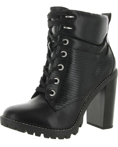 BCBGeneration Embossed Lace Up Combat & Lace-up Boots - Black