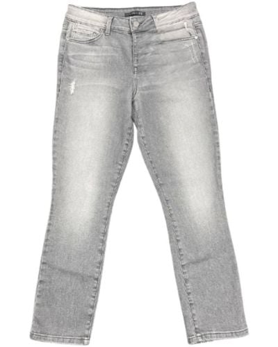 Level 99 Holly Exposed Button Fly Jeans - Gray