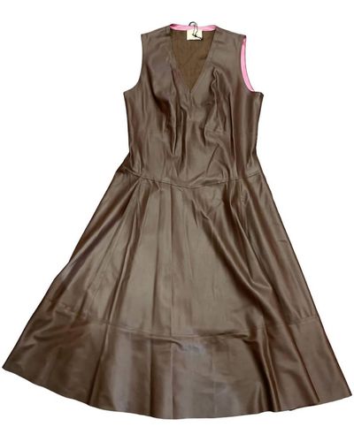 Dixie Leather Dress - Brown