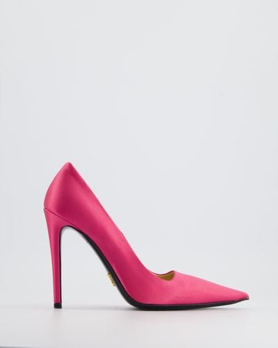 Prada Satin Pointed High Heel - Pink