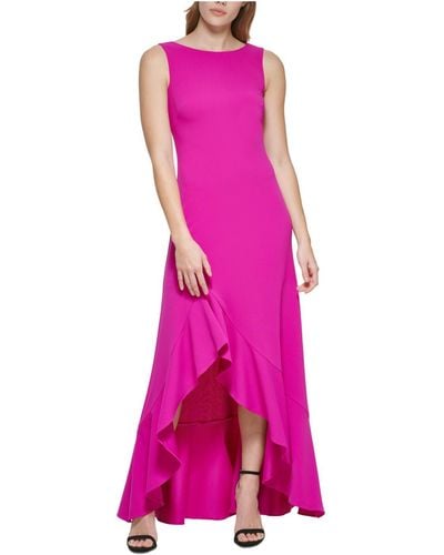 Vince Camuto Ruffled Full Length Evening Dress - Pink
