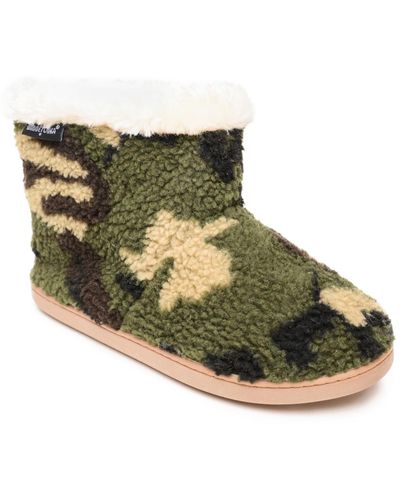 Minnetonka Betty Knit Pull On Shearling Boots - Green