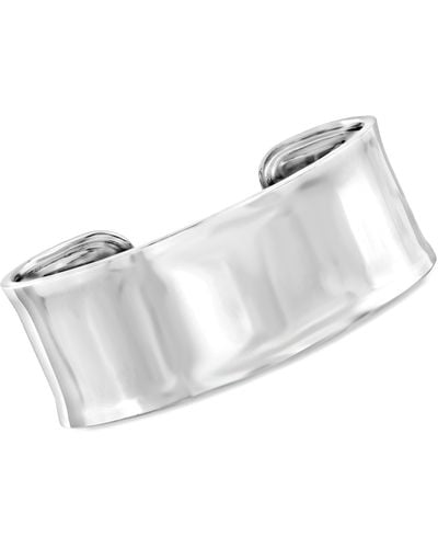 Ross-Simons Italian Sterling Silver Polished Cuff Bracelet - White