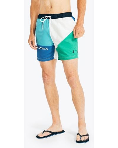 Nautica Sustainably Crafted 6" Colorblock Quick-dry Swim - Blue