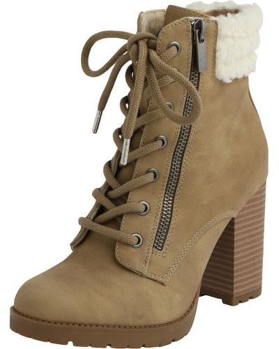 Xoxo Jeanna Leather Ankle Ankle Boots - Natural