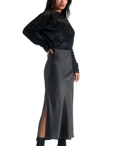 Elan Metallic Sweater And Dress Set - Black