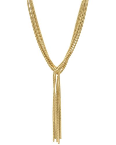 Adornia Multi Strand Textured Chain Necklace - Metallic